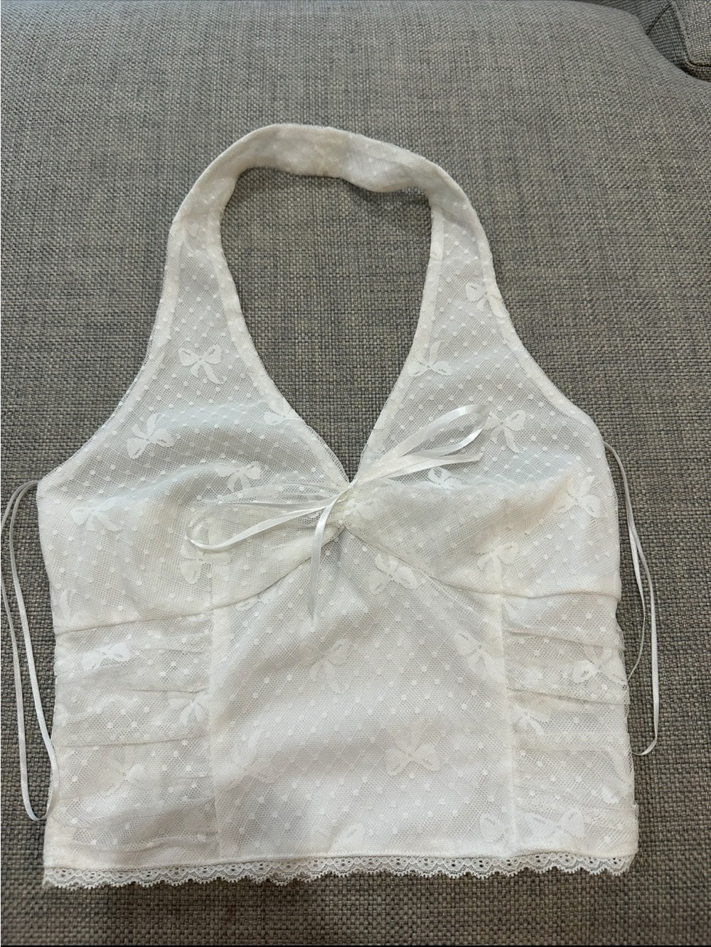 Pacsun White Lace Halter Crop Top